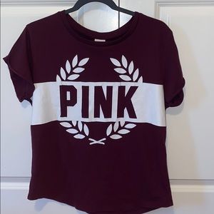 maroon and white PINK Tshirt